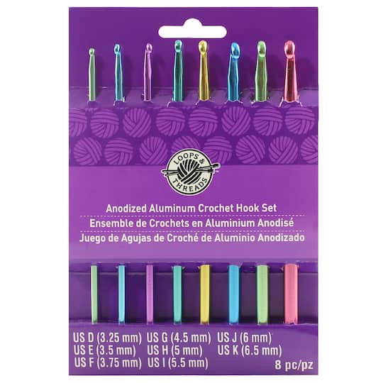 Anodized Aluminum Crochet Hook Set by Loops & Threads®, DK Crochet